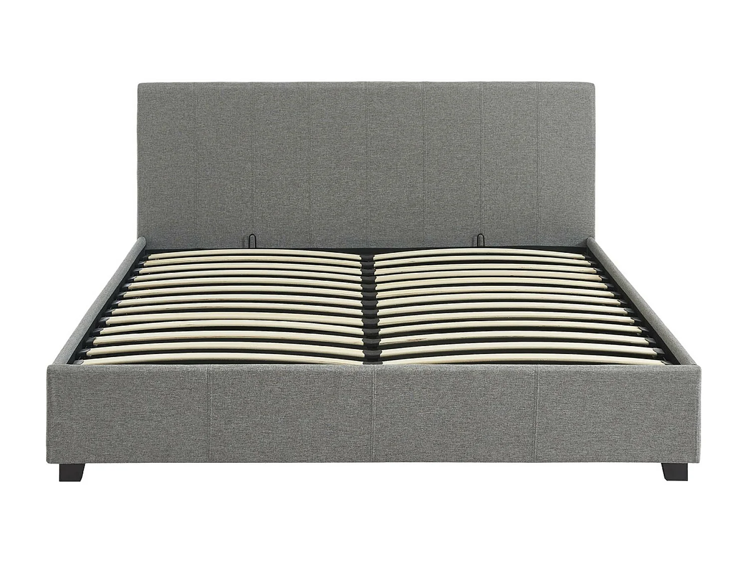 Cama con somier abatible y cabecero, 160m gris claro