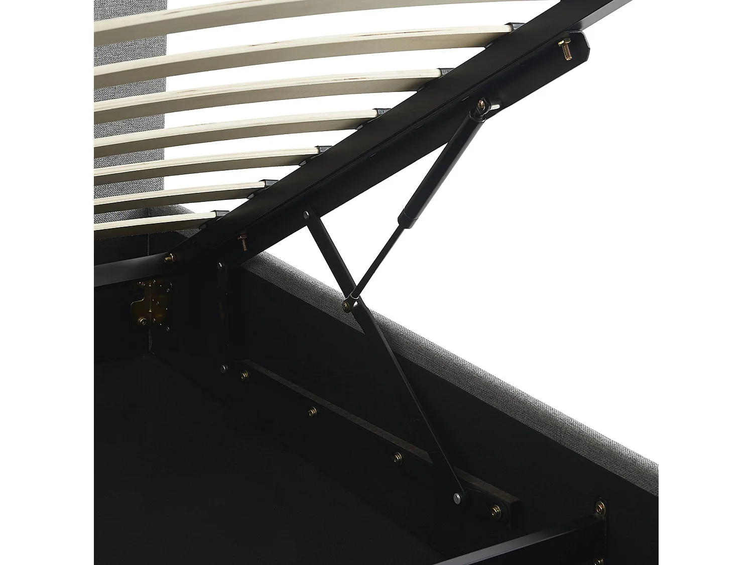 Cama con somier abatible y cabecero, 160m gris claro