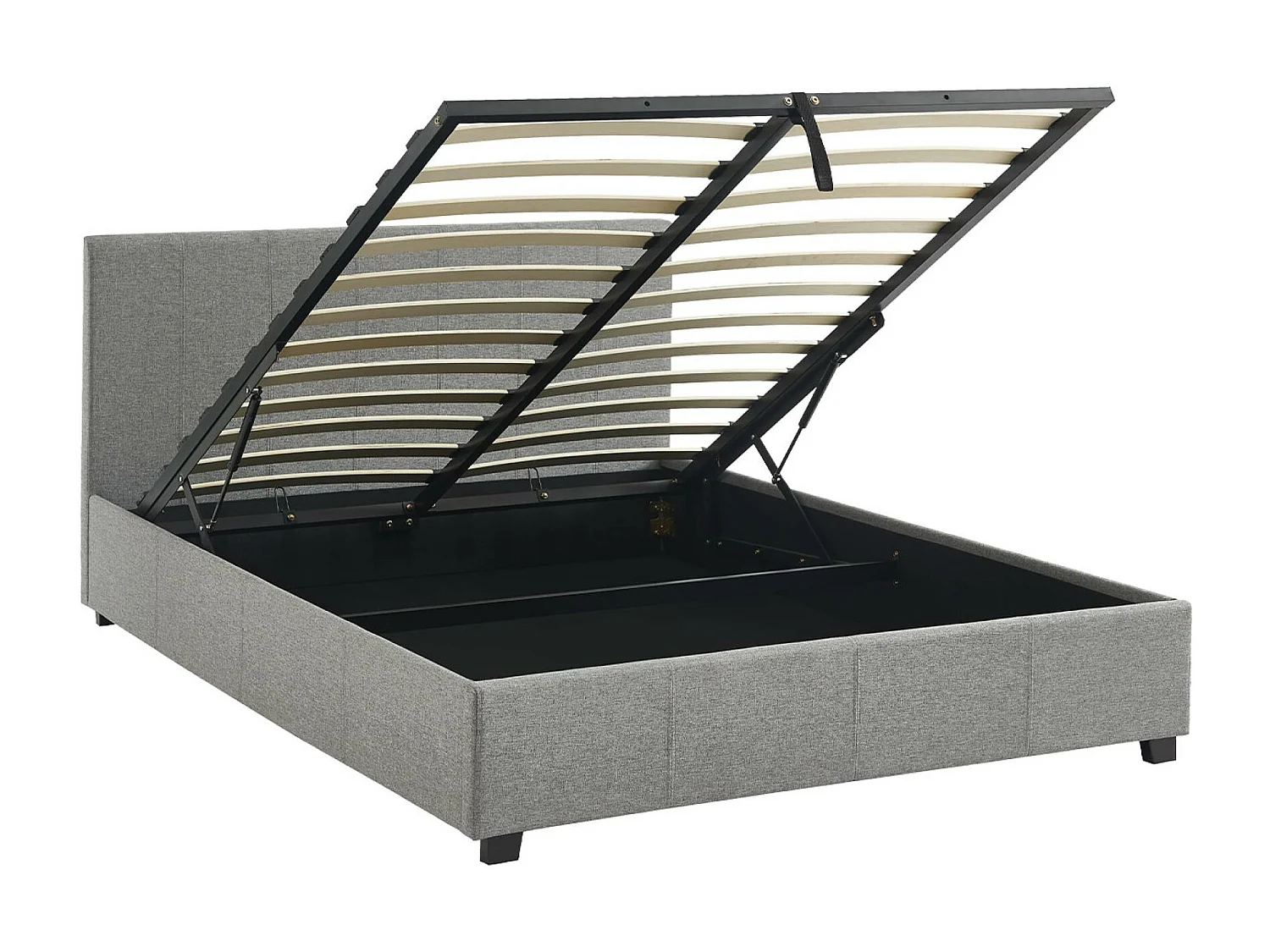 Letto box con rete a doghe e testiera, grigio chiaro i sweeek