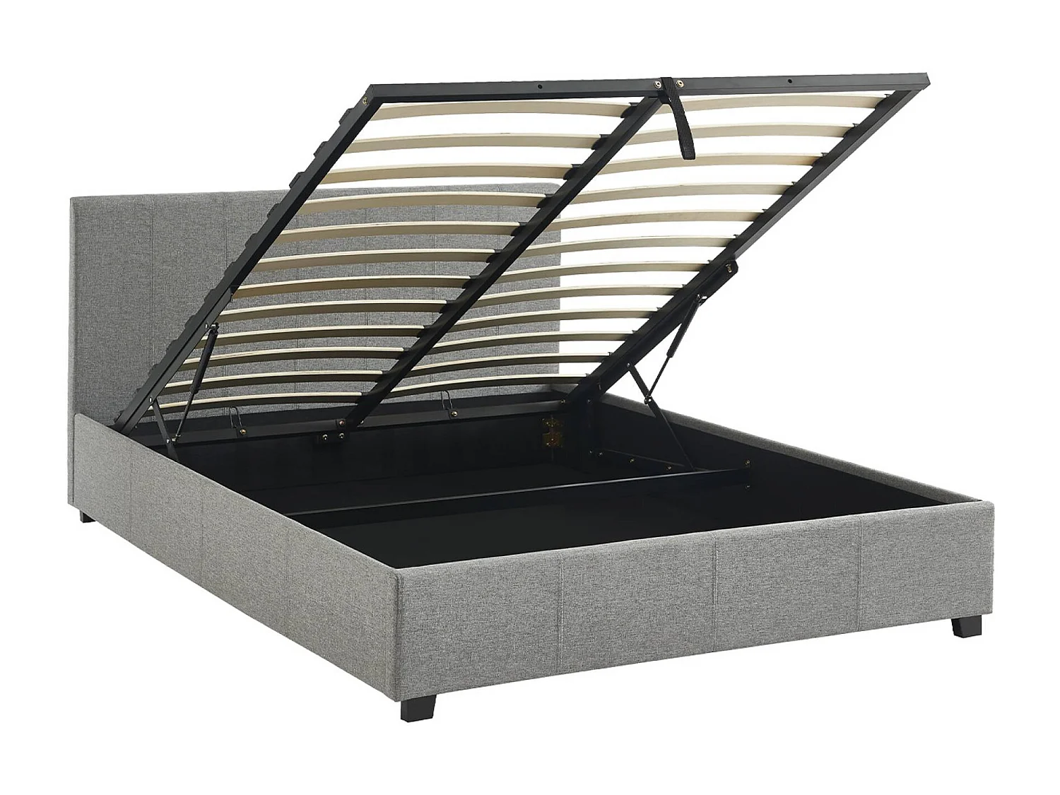 Letto box con rete a doghe e testiera, grigio chiaro i sweeek