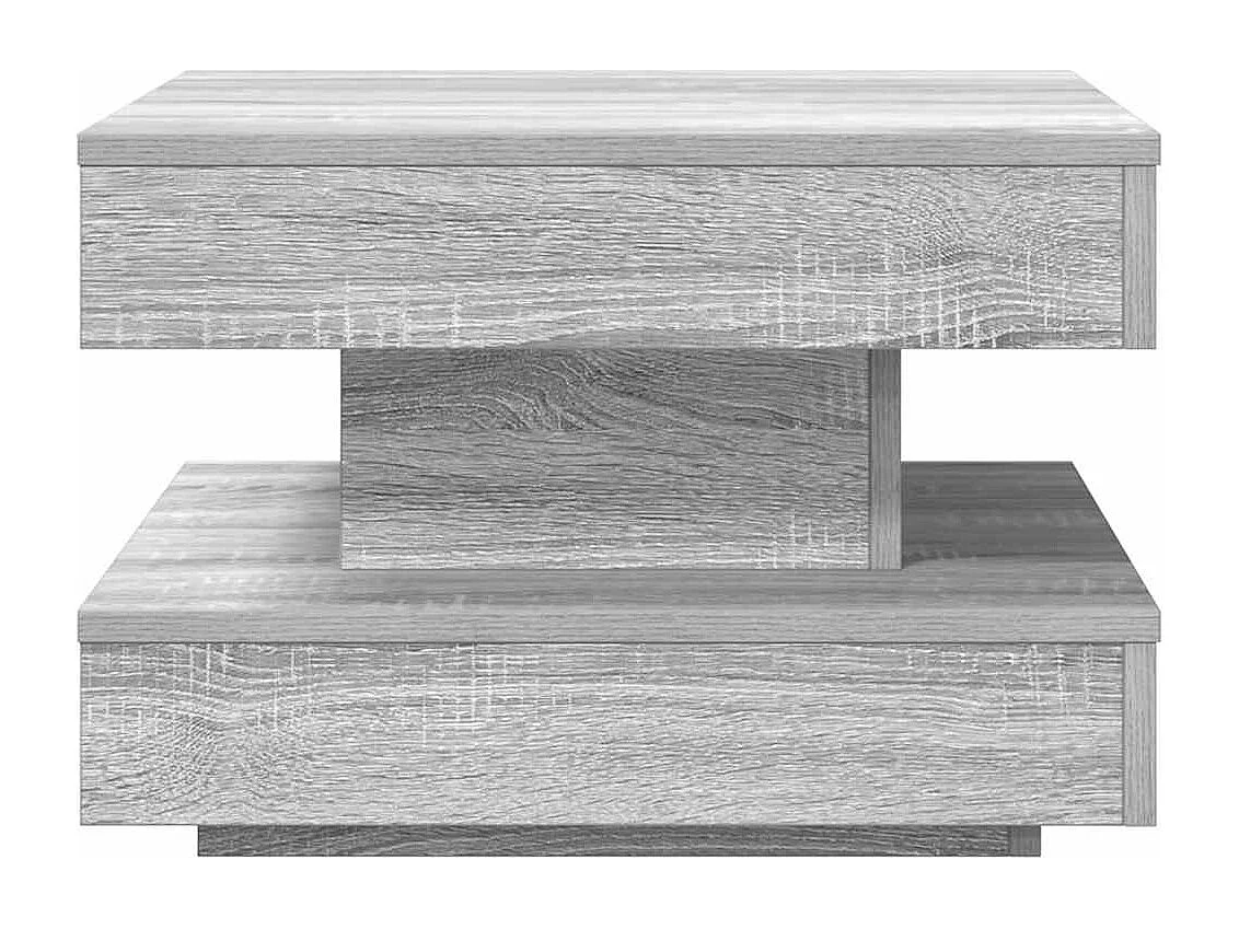 Tavolino da Caffè Girevole a 360 Gradi Grigio 50x50x34,5 cm