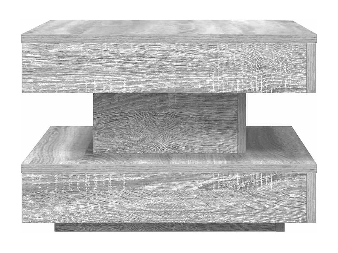 Tavolino da Caffè Girevole a 360 Gradi Grigio 50x50x34,5 cm