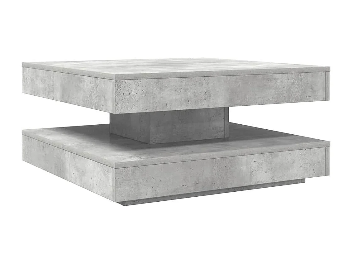 Couchtisch 360-Grad Drehbar Betongrau 70x70x34,5 cm