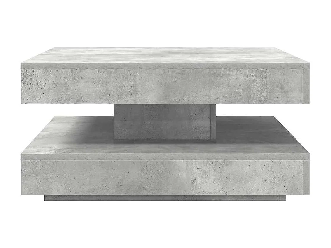 Couchtisch 360-Grad Drehbar Betongrau 70x70x34,5 cm