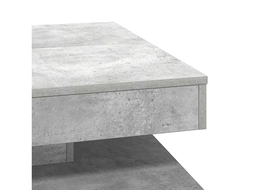 Table basse rotative à 360 degrés gris béton 70x70x34,5 cm