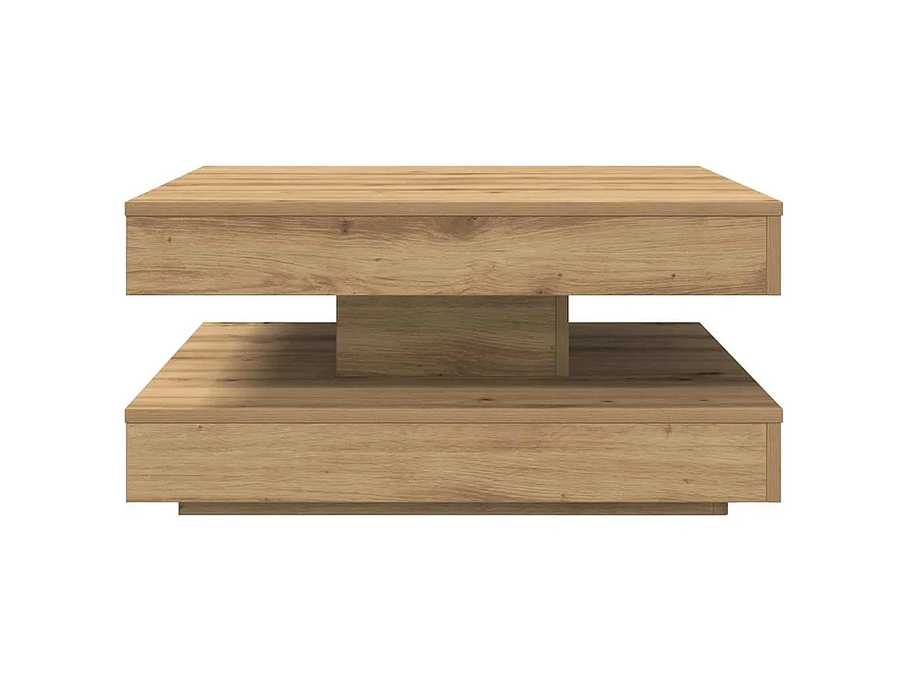Couchtisch 360-Grad Drehbar Artisan-Eiche 70x70x34,5 cm