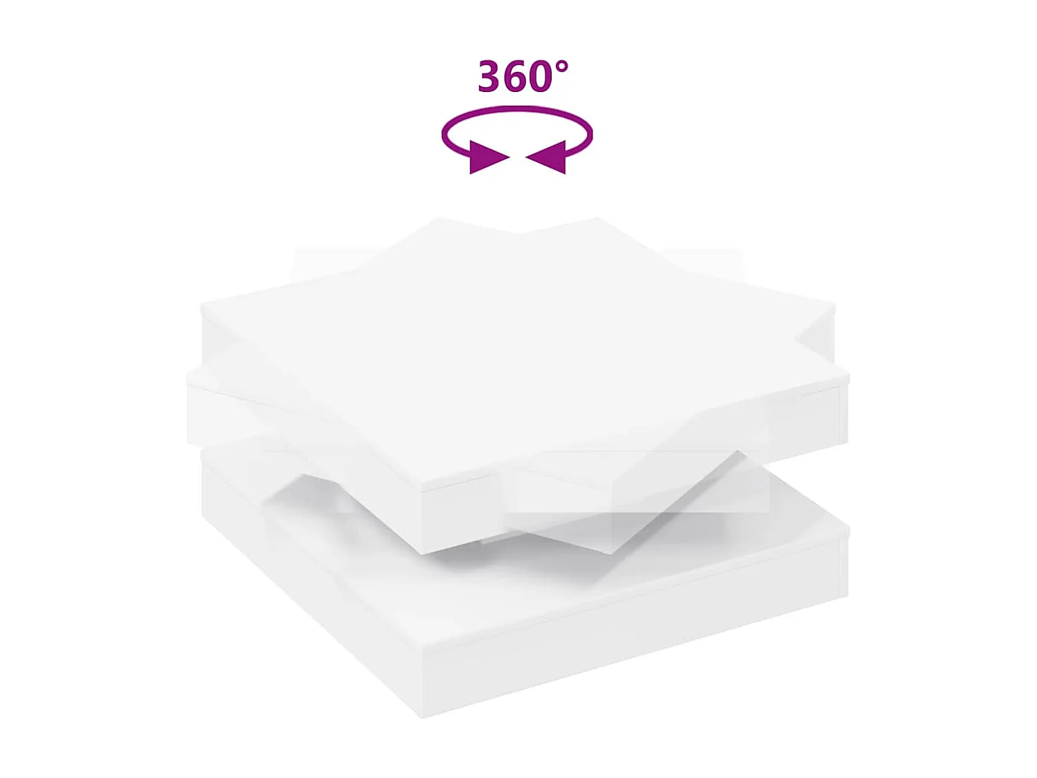 Mesa de centro giratoria 360 grados blanco 70x70x34,5 cm