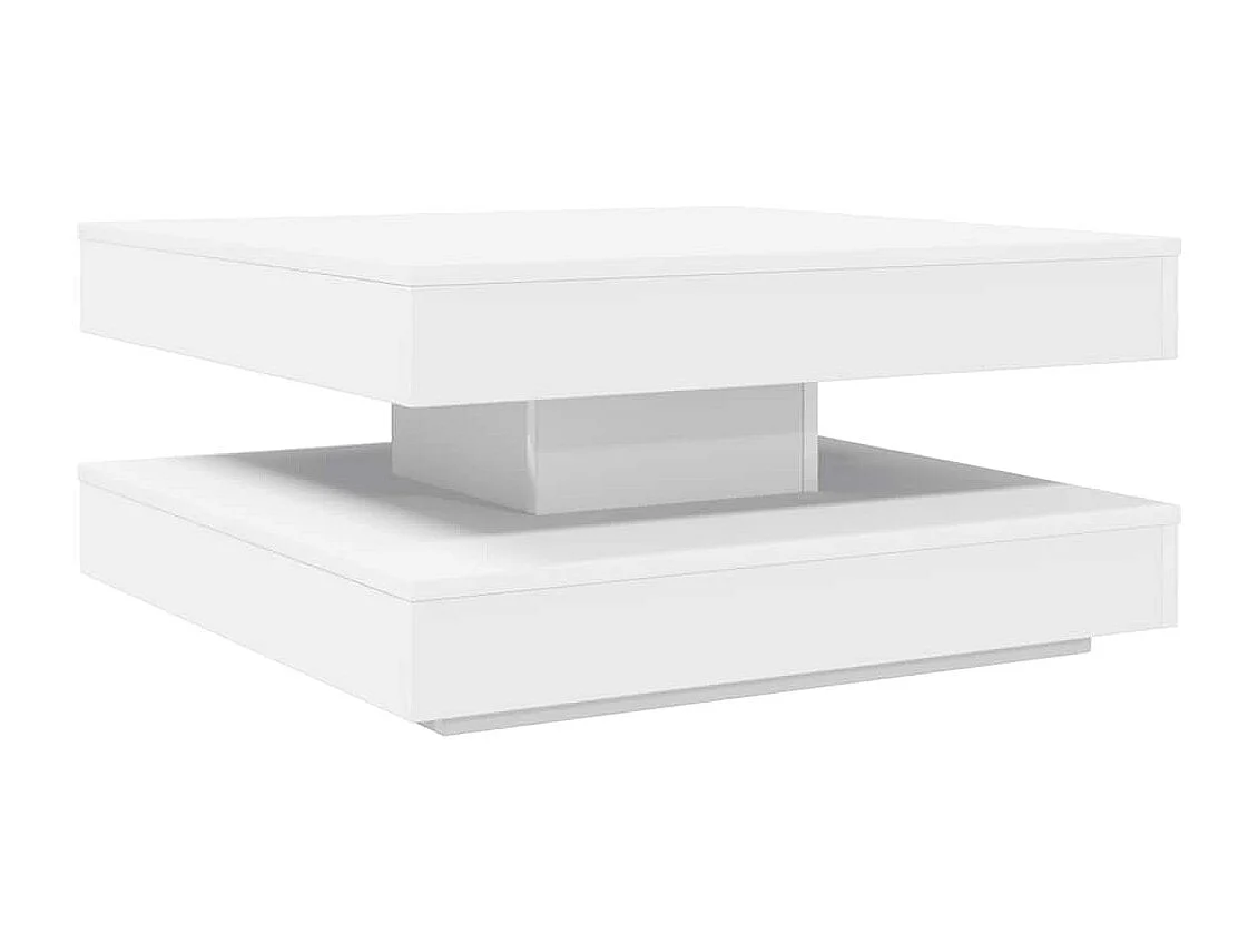 Salontafel 360 graden draaibaar 70x70x34,5 cm wit
