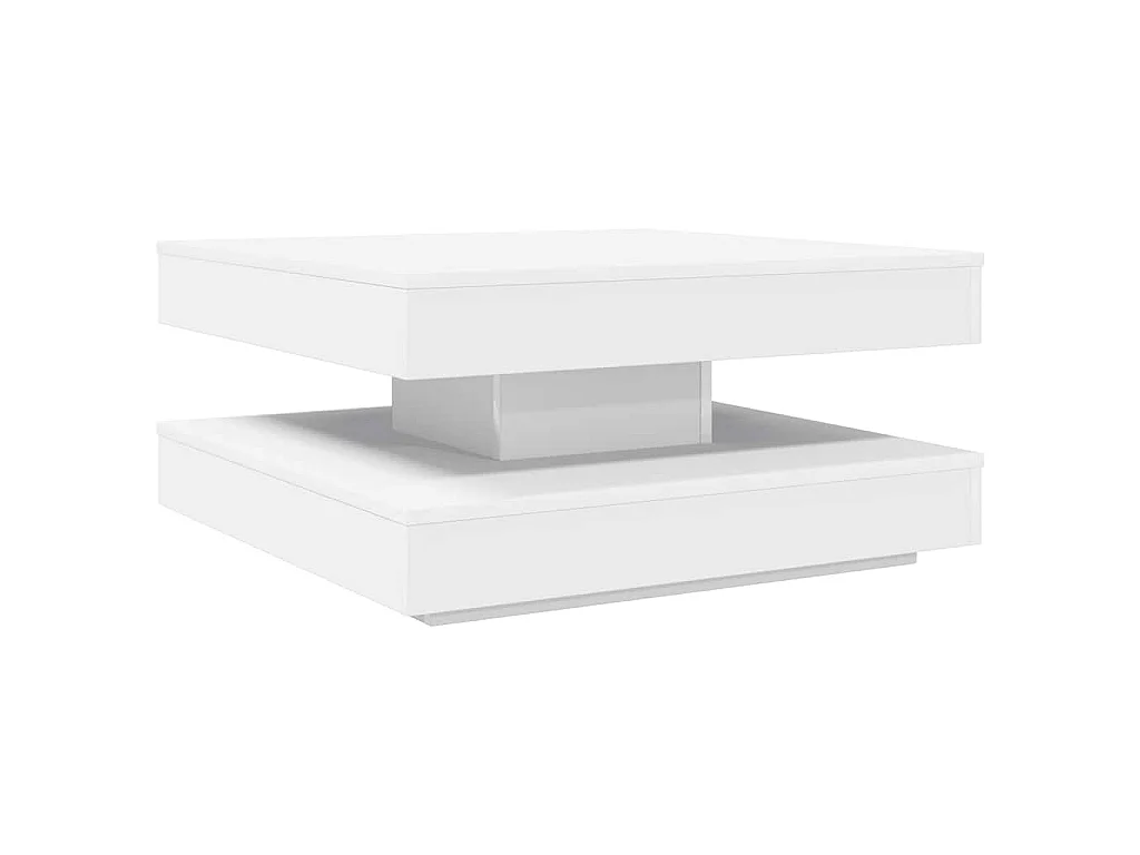 Table basse rotative à 360 degrés blanc 70x70x34,5 cm