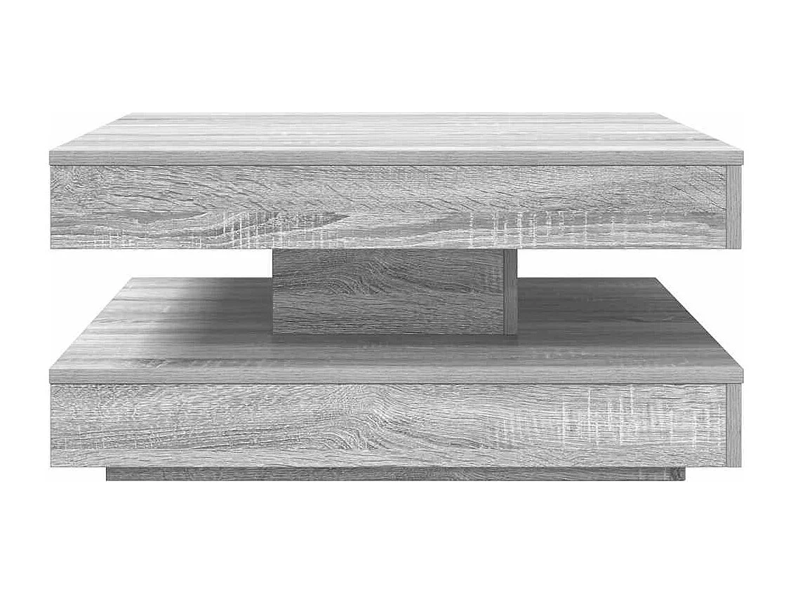 Couchtisch 360-Grad Drehbar Grau Sonoma 70x70x34,5 cm