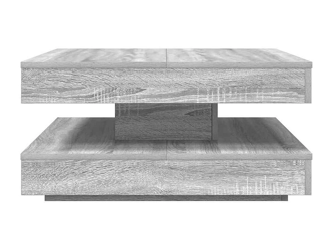 Couchtisch 360-Grad Drehbar Grau Sonoma 70x70x34,5 cm