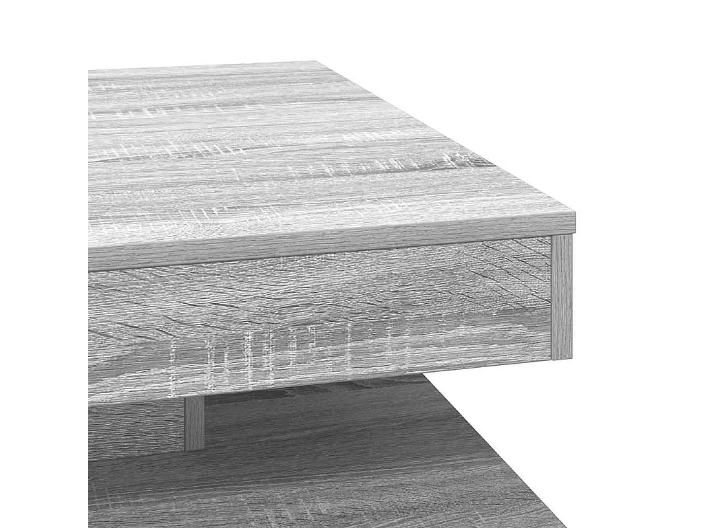 Couchtisch 360-Grad Drehbar Grau Sonoma 70x70x34,5 cm