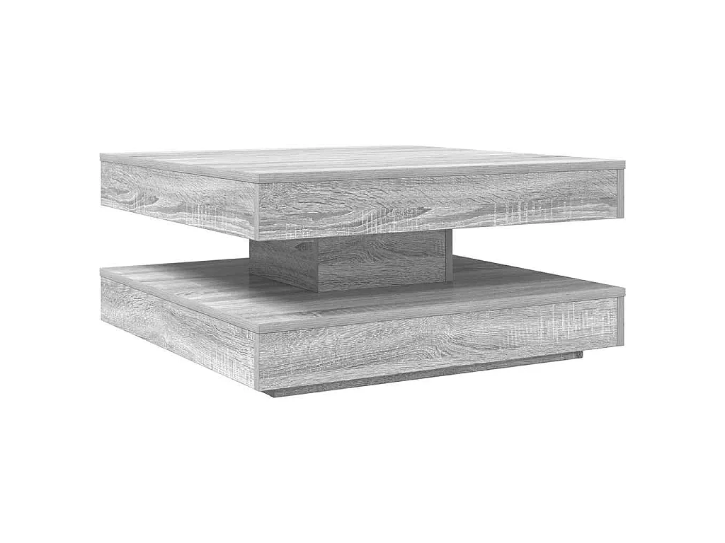 Salontafel 360 graden draaibaar 70x70x34,5cm grijs sonoma eiken