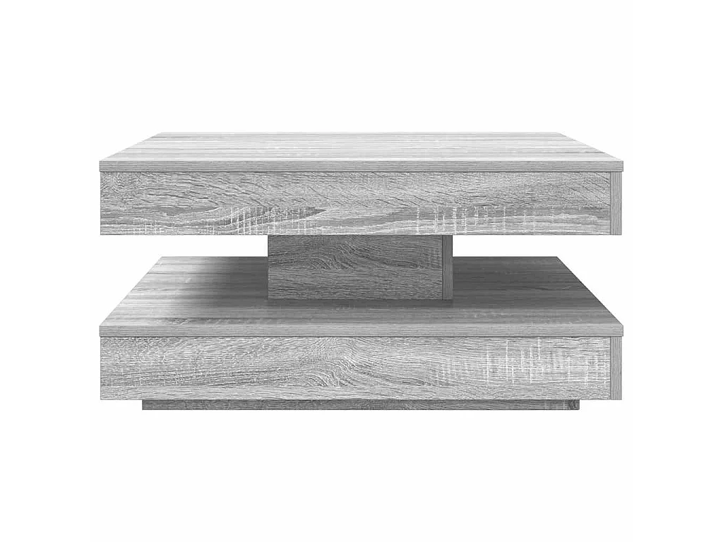 Table basse rotative à 360 degrés sonoma gris 70x70x34,5 cm