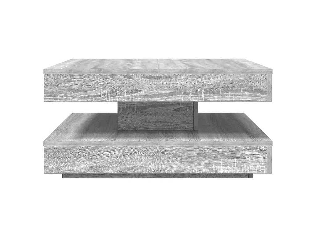 Table basse rotative à 360 degrés sonoma gris 70x70x34,5 cm