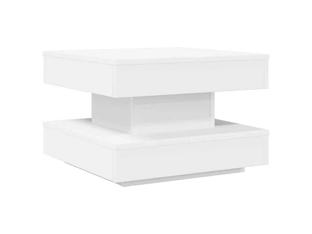 Tavolino da Caffè Girevole a 360 Gradi Bianco 50x50x34,5 cm