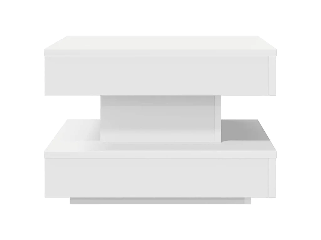 Tavolino da Caffè Girevole a 360 Gradi Bianco 50x50x34,5 cm