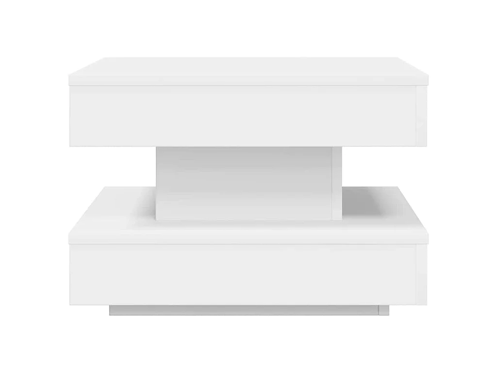 Tavolino da Caffè Girevole a 360 Gradi Bianco 50x50x34,5 cm