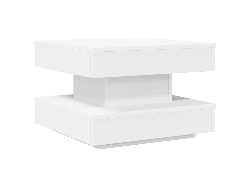 Tavolino da Caffè Girevole a 360 Gradi Bianco 50x50x34,5 cm