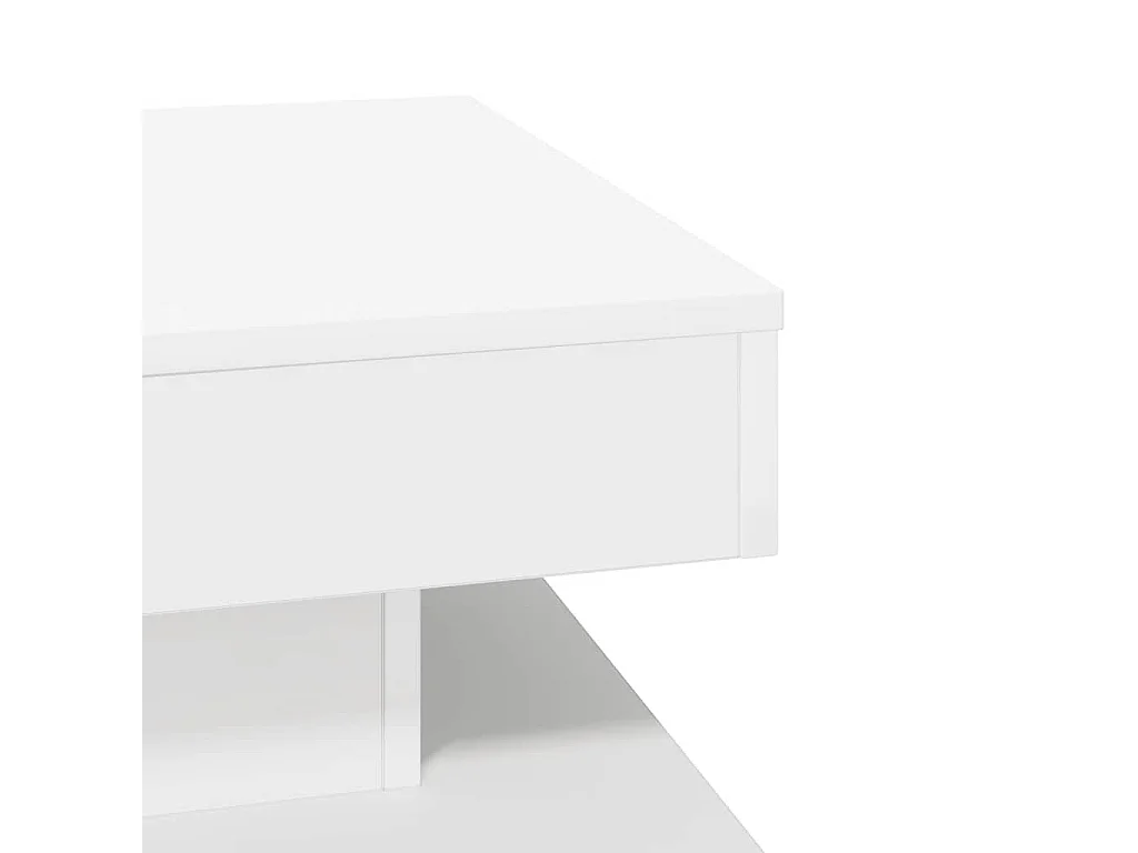 Tavolino da Caffè Girevole a 360 Gradi Bianco 50x50x34,5 cm