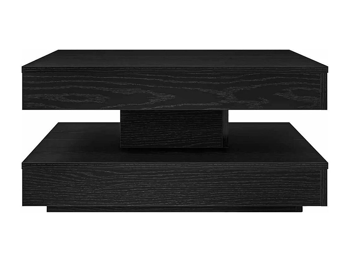 Tavolino da Caffè Girevole a 360 Gradi Nero 70x70x34,5 cm