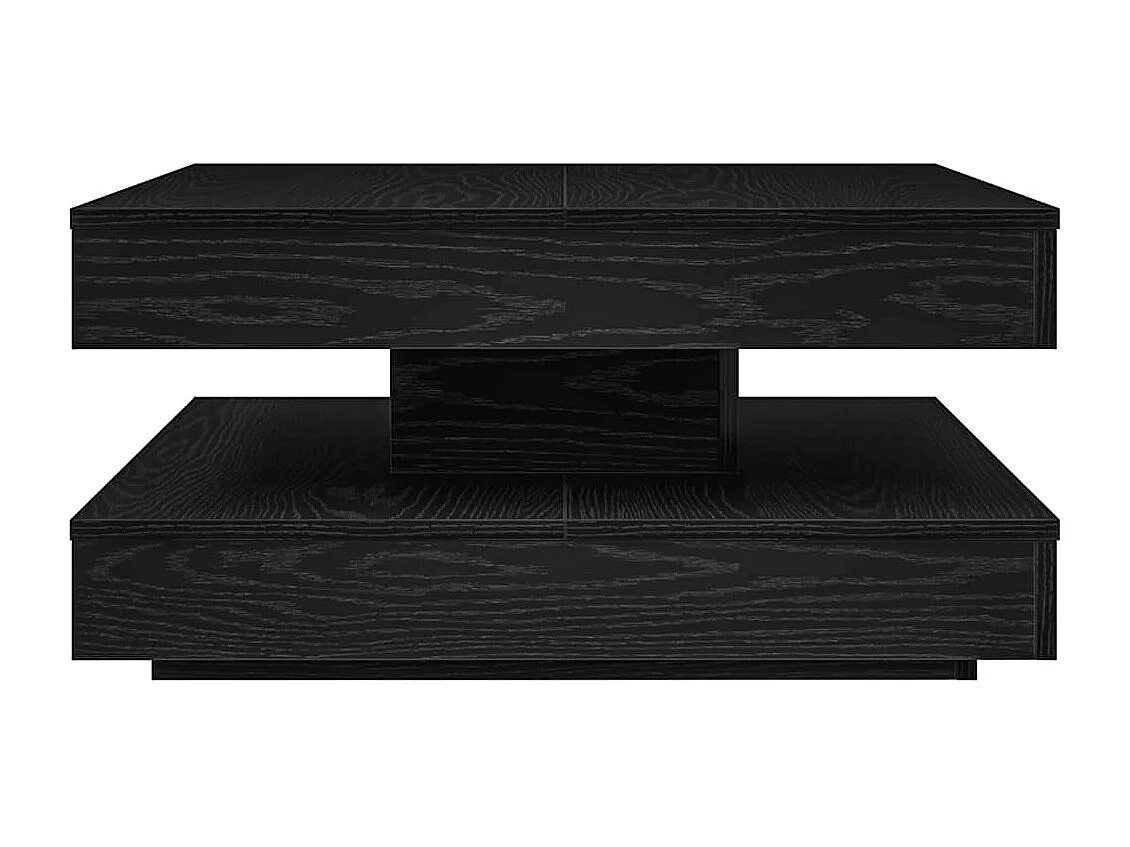Tavolino da Caffè Girevole a 360 Gradi Nero 70x70x34,5 cm