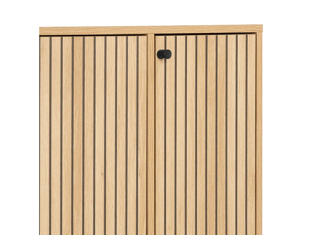 Storo - Meuble à chaussures 4 portes en bois et métal L98,7cm - Bois clair