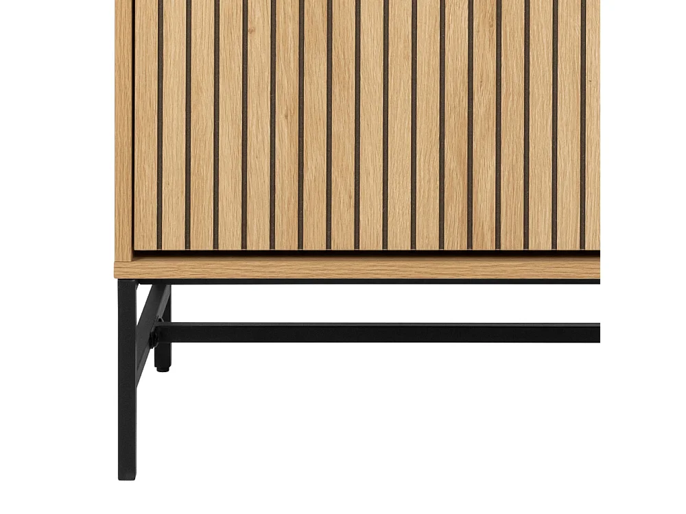 Storo - Meuble à chaussures 4 portes en bois et métal L98,7cm - Bois clair