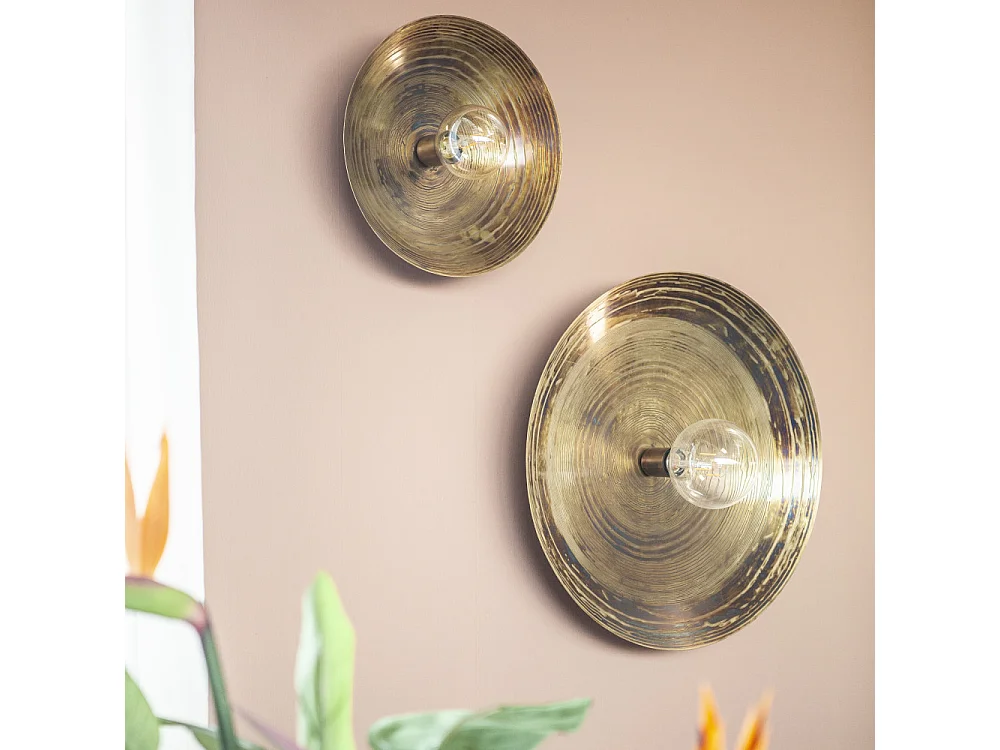 Horus - Applique murale ronde en métal ø59cm - Couleur - Laiton