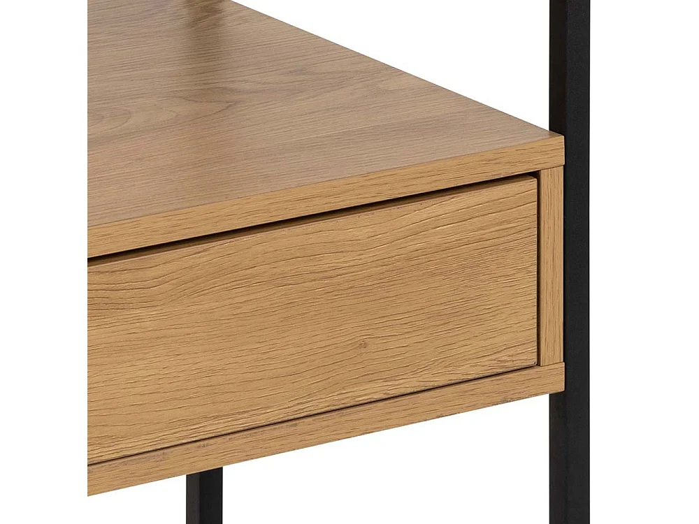 Luma - Table de chevet 1 tiroir en verre, bois et métal - Bois clair