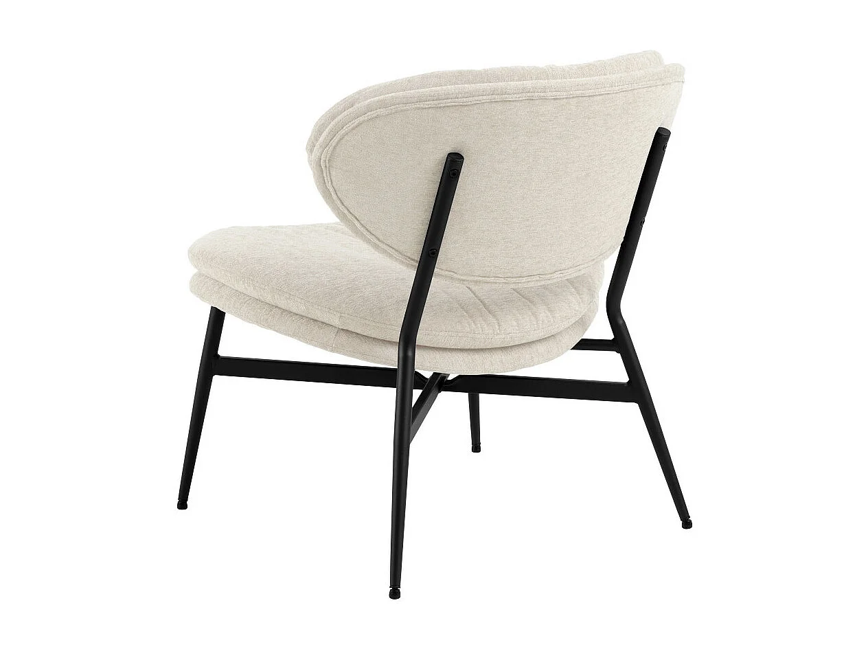 Nubo - Fauteuil lounge en tissu et métal - Écru