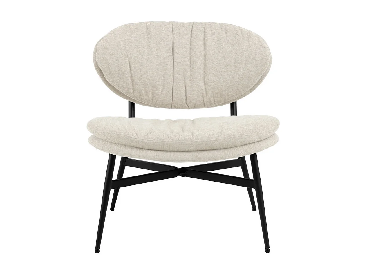 Nubo - Fauteuil lounge en tissu et métal - Écru