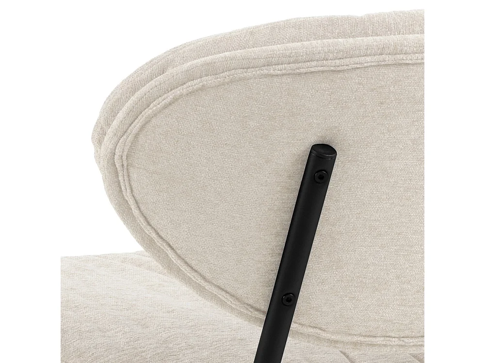 Nubo - Fauteuil lounge en tissu et métal - Écru