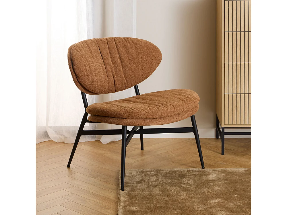 Nubo - Fauteuil lounge en tissu et métal - Rouille