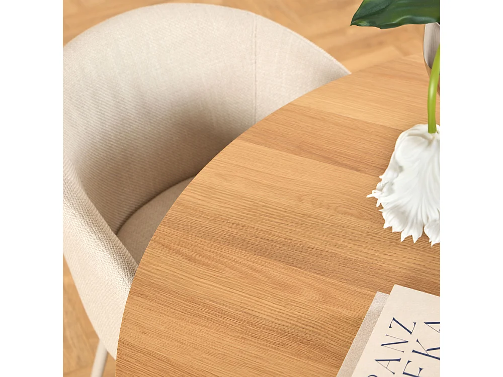 Parides - Table à manger 4 personnes ronde en bois - Bois clair