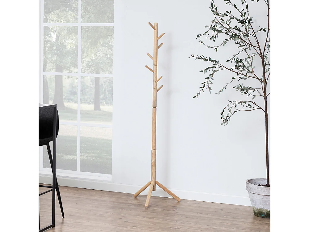 Hooky - Porte-manteaux en bois H176cm - Bois clair