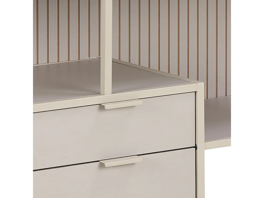 Hexa - Étagère 2 tiroirs en métal L114cm - Beige