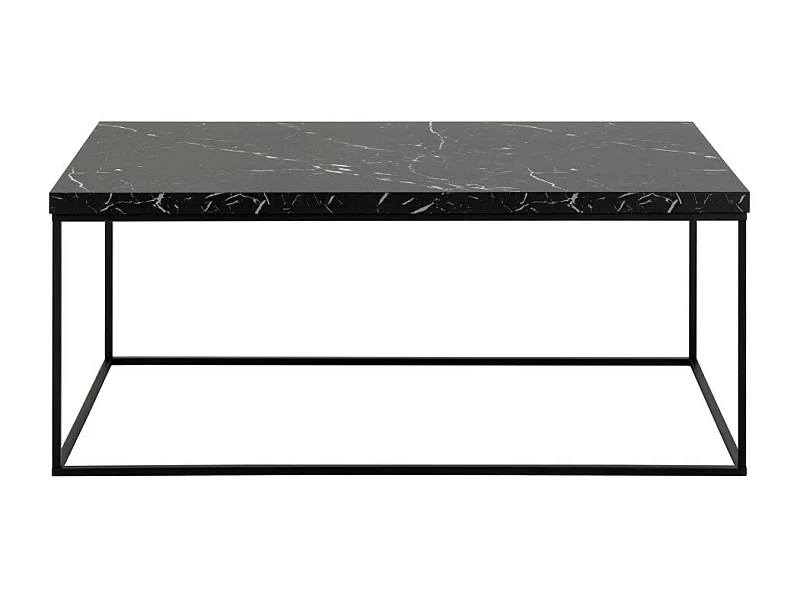 Mixo - Table basse en effet marbre et métal 110x55cm - Noir