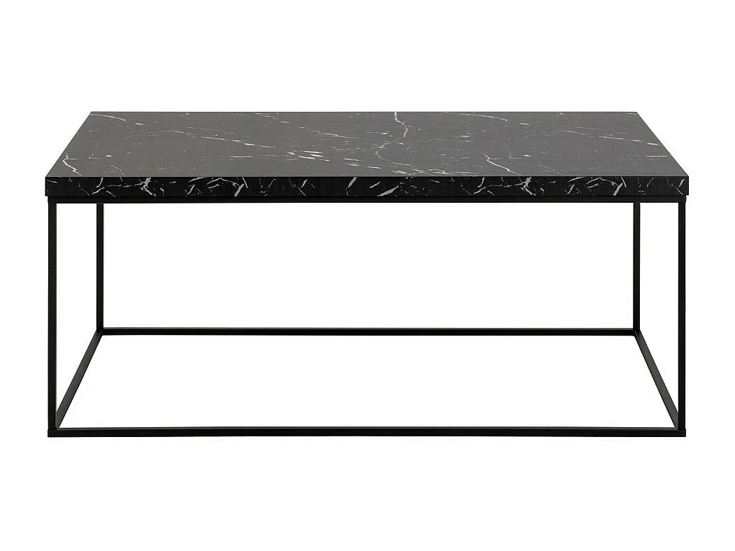 Mixo - Table basse en effet marbre et métal 110x55cm - Noir