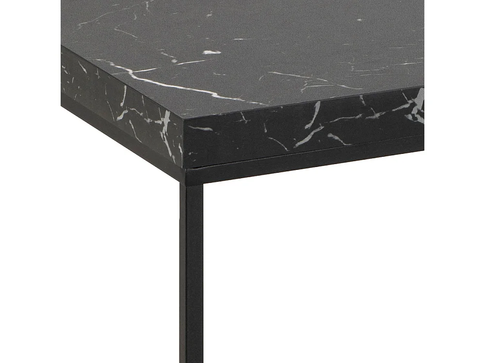 Mixo - Table basse en effet marbre et métal 110x55cm - Noir
