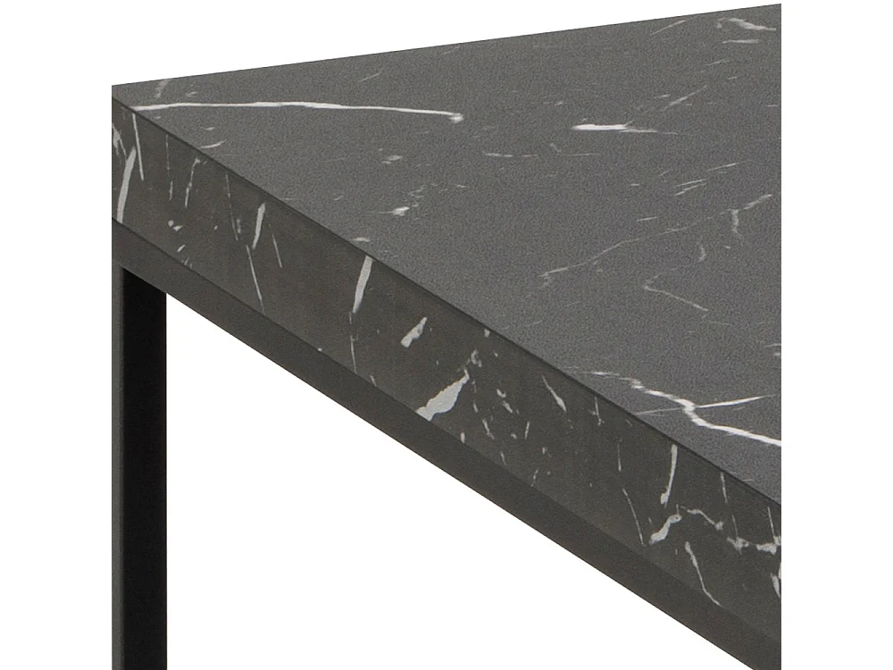 Mixo - Table basse en effet marbre et métal 110x55cm - Noir