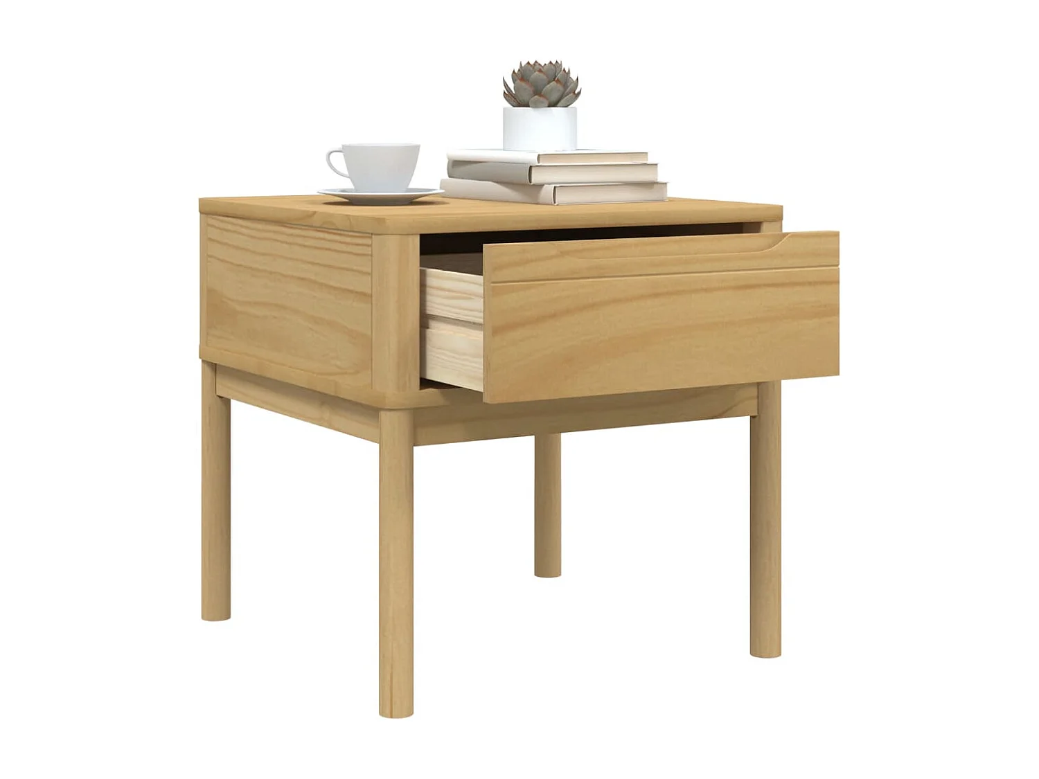 Lampentisch FLORO Wachsbraun 55x55x54 cm Massivholz Kiefer