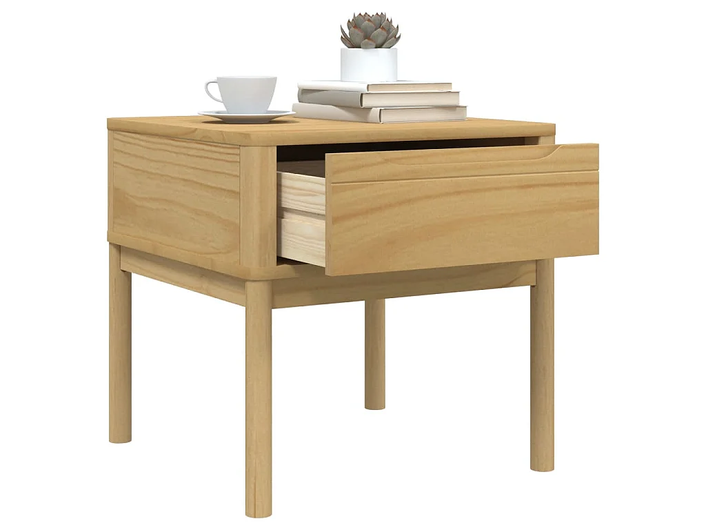 Lampentisch FLORO Wachsbraun 55x55x54 cm Massivholz Kiefer