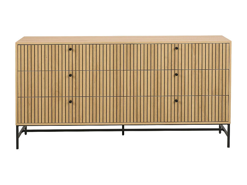 Storo - Commode 6 tiroirs en bois L157.9cm - Bois clair