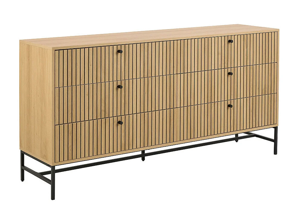 Storo - Commode 6 tiroirs en bois L157.9cm - Bois clair