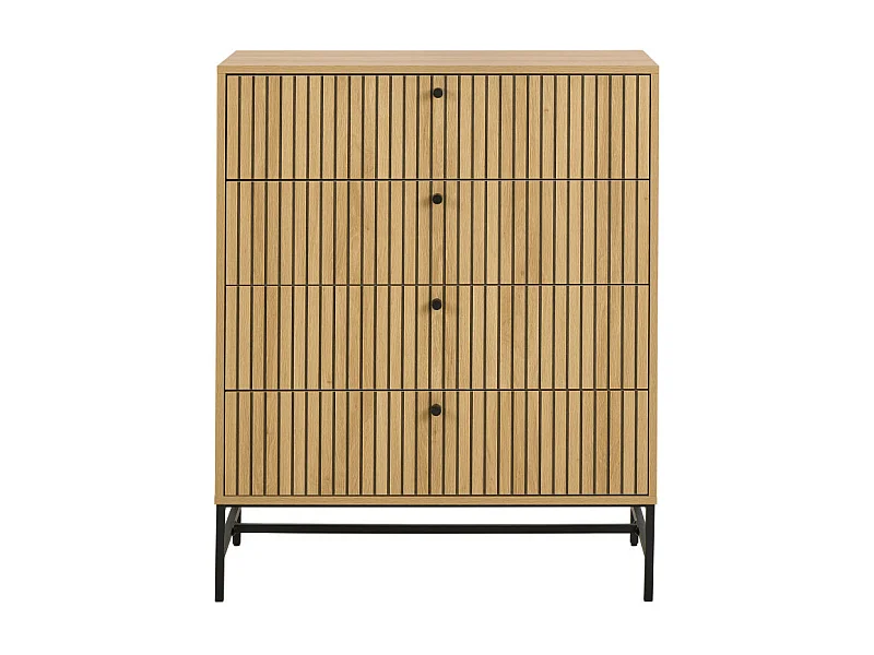 Storo - Commode 4 tiroirs en bois L80.6cm - Bois clair