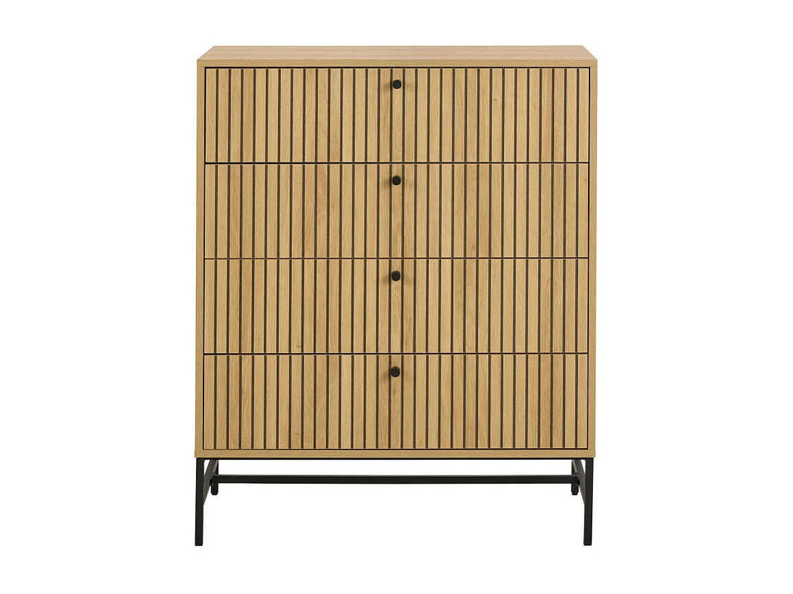 Storo - Commode 4 tiroirs en bois L80.6cm - Bois clair