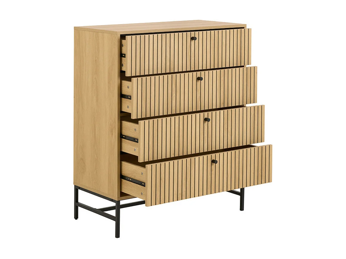 Storo - Commode 4 tiroirs en bois L80.6cm - Bois clair