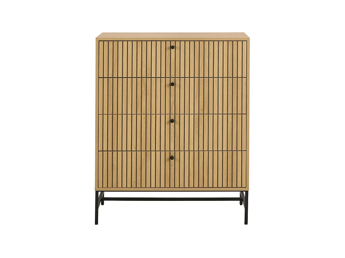 Storo - Commode 4 tiroirs en bois L80.6cm - Bois clair