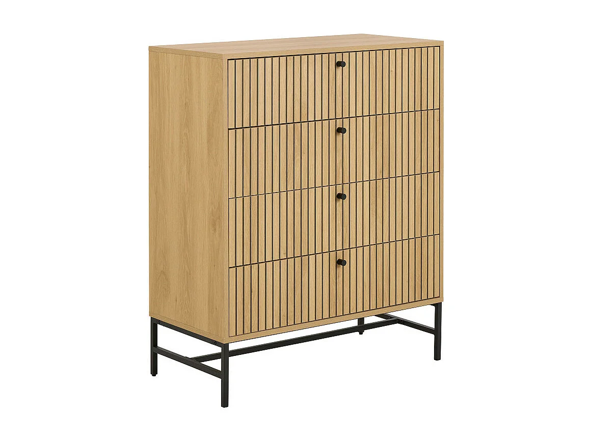 Storo - Commode 4 tiroirs en bois L80.6cm - Bois clair